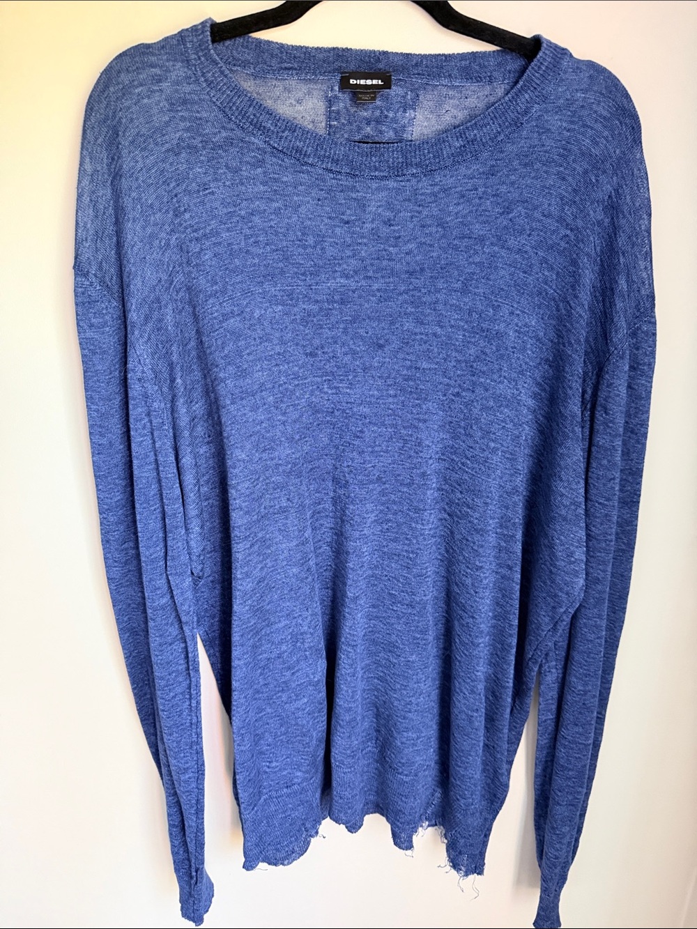 Diesel Men’s Heathered Blue Crewneck Sweater